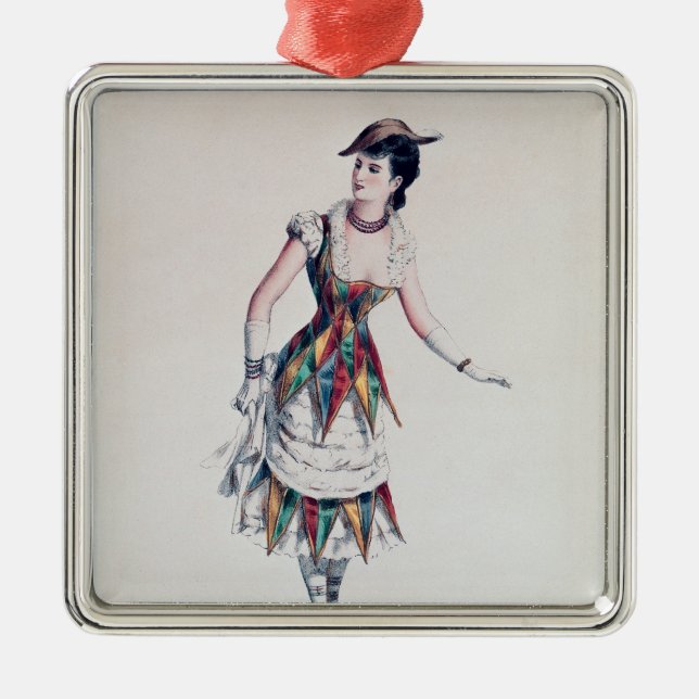 Adorno Metálico Vista el diseño para un harlequin femenino, c.1880 (Frente)