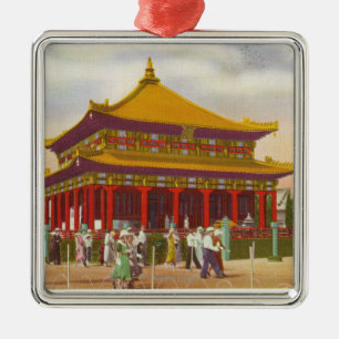 Adorno Metálico Vista exterior del templo del lama