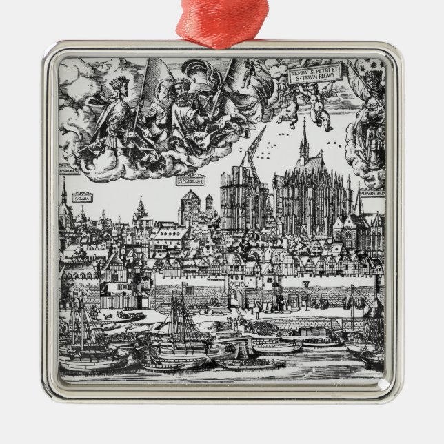 Adorno Metálico Vista general de Colonia, 1531 (grabado) (pho de (Frente)