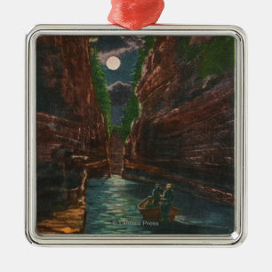 Adorno Metálico Vista iluminada por la luna del saetín