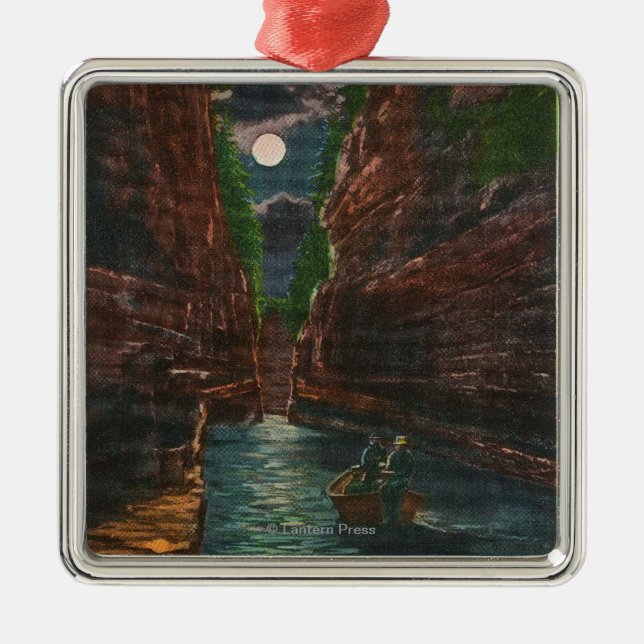 Adorno Metálico Vista iluminada por la luna del saetín (Frente)