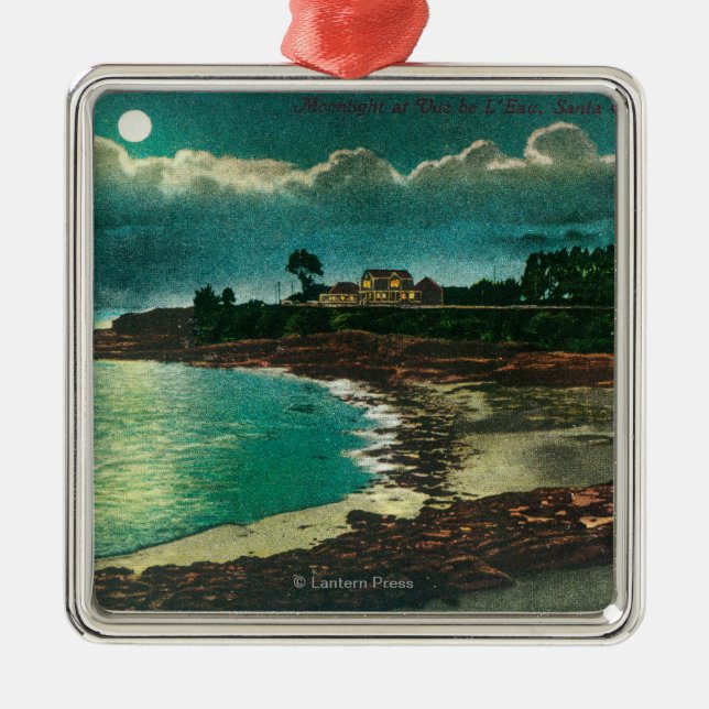 Adorno Metálico Vista iluminada por la luna del Vue de l'EauSanta (Frente)