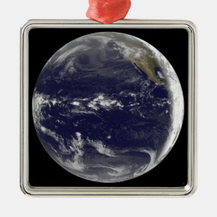 Adorno Metálico Vista por satélite de la tierra