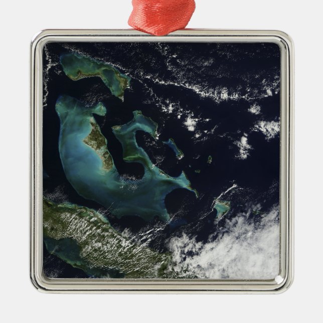 Adorno Metálico Vista por satélite de las Islas Bahama (Frente)