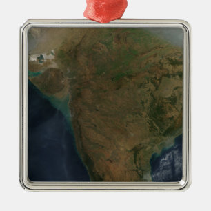 Adorno Metálico Vista satelital de la India central