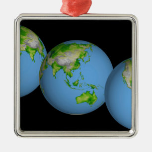 Adorno Metálico Vistas topográficas del mundo