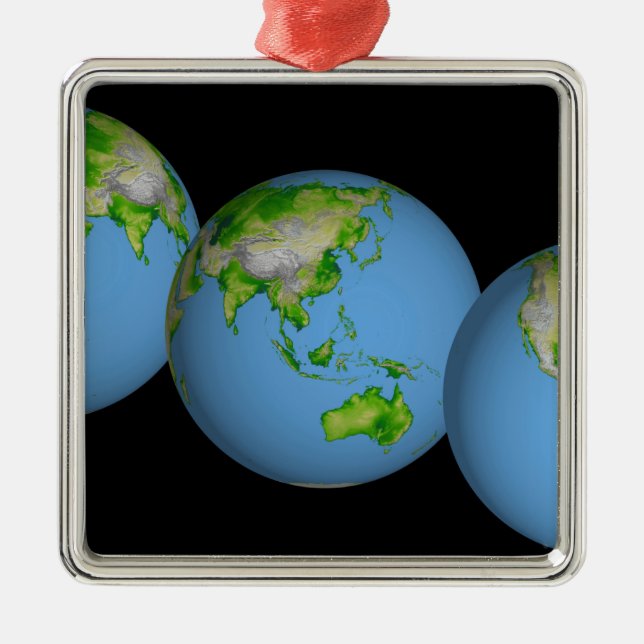Adorno Metálico Vistas topográficas del mundo (Frente)