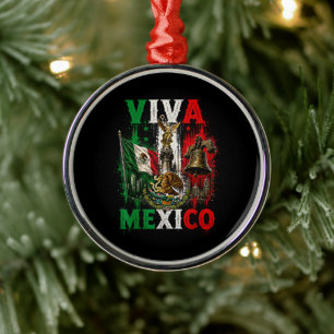 Adorno Metálico Viva México Día de la Independencia de México Retr