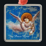 ADORNO METÁLICO VOLANDO NAVIDADES ANGEL EN AZUL. VUELTA A EGIPTO<br><div class="desc">Vuelo a Egipto,  Angel detalla desde Cappella Scrovegni Giotto di Bondone 1267 - 1337. obra maestra de arte de estilo medieval italiano, </div>