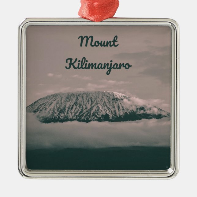 Adorno Metálico Volcán de nieve Monte Kilimanjaro en Tanzania Áfri (Frente)