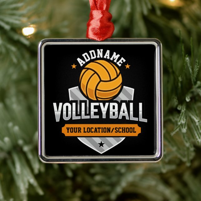 Adorno Metálico Voleibol ADD TEXTO Escuela Varsity Team Player (Árbol)