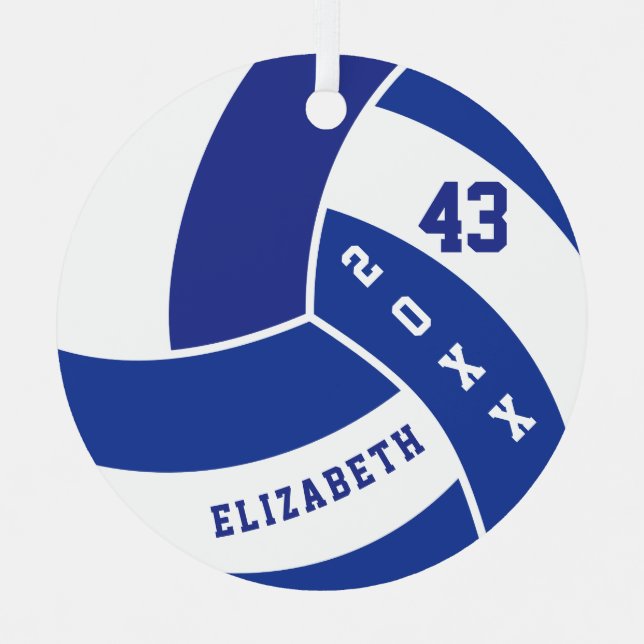 Adorno Metálico Voleibol azul oscuro y blanco (Anverso)