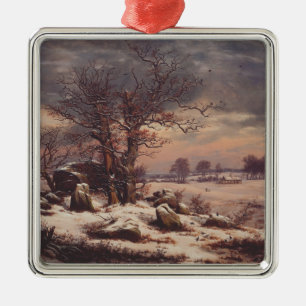Adorno Metálico Vordingborg en Invierno por J.C. Dahl Arte Fino