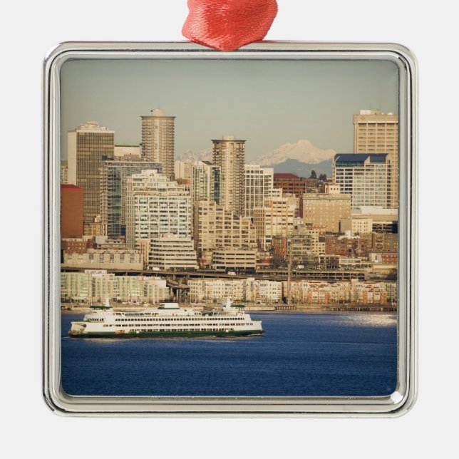 Adorno Metálico WA, Seattle, el perfil de Seattle y la bahía de El (Frente)
