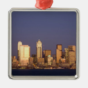 Adorno Metálico WA, Seattle, horizonte de Seattle y bahía de Ellio
