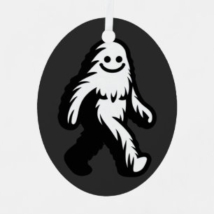 Adorno Metálico Walking Bigfoot - Sonriente Criptid divertida de S