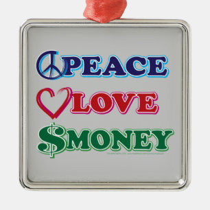 Adorno Metálico Wall Street/Peace Love Money