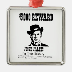 Adorno Metálico Wanted Jesse James