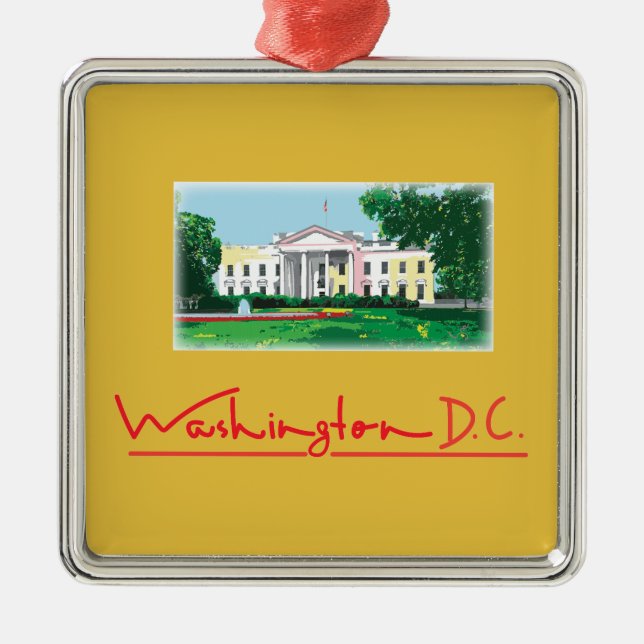 Adorno Metálico Washington DC - Navidades de la Casa Blanca (Frente)
