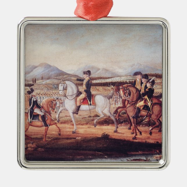 Adorno Metálico Washington que revisa al ejército occidental (Frente)