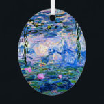 Adorno Metálico Water Lilies, 1919, de Claude Monet,<br><div class="desc">Water Lilies,  famoso cuadro de Claude Monet de 1919,  con colores sólidos coordinados de color rosado-violeta y azul Monet,  listos para mezclarse y coincidir.</div>