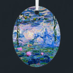Adorno Metálico Water Lilies, 1919, de Claude Monet,<br><div class="desc">Water Lilies,  famoso cuadro de Claude Monet de 1919,  con colores sólidos coordinados de color rosado-violeta y azul Monet,  listos para mezclarse y coincidir.</div>