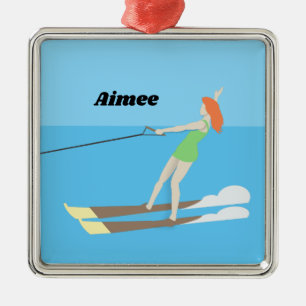 Adorno Metálico Waterski de estilo vintage