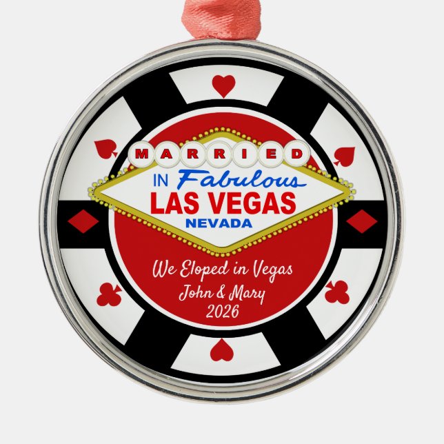 Adorno Metálico We Eloped in Vegas Ornament 2026 (Frente)