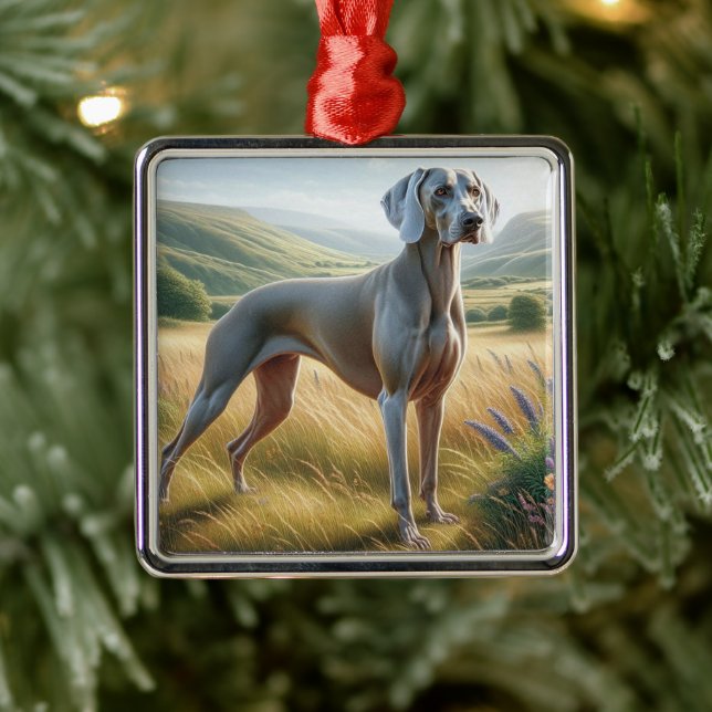 Adorno Metálico Weimaraner (Árbol)