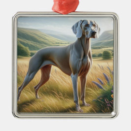 Adorno Metálico Weimaraner