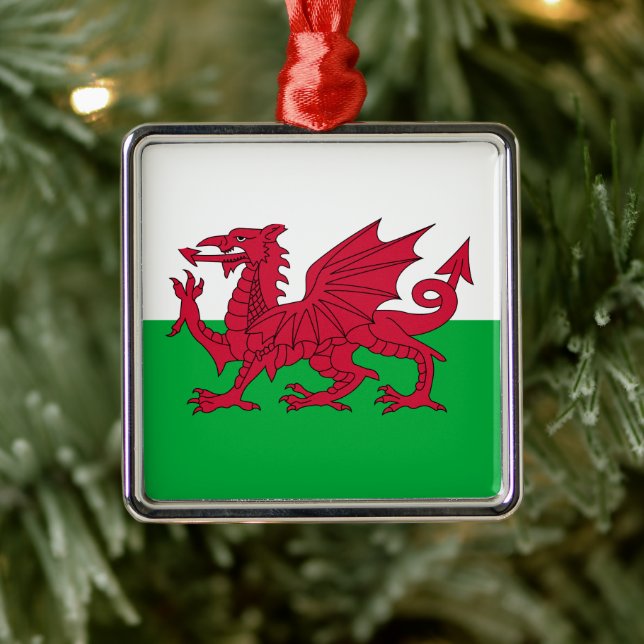 Adorno Metálico Welsh Flag (Wales) (Welsh Dragon) (Árbol)