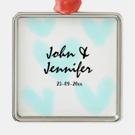 Adorno Metálico white simple minimal text style wedding blue heart