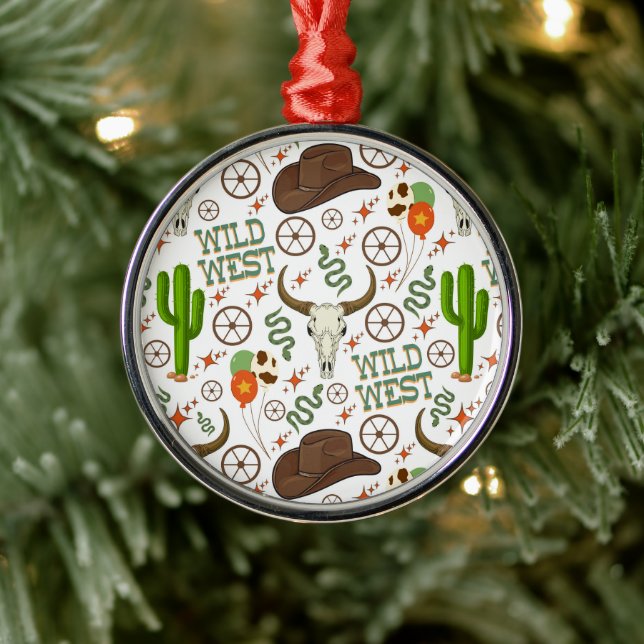 Adorno Metálico Wild West Christmas Ornament Keepsake (Árbol)