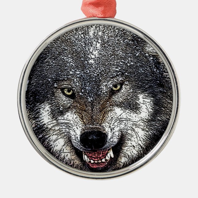 Adorno Metálico Wild Wolf (Frente)