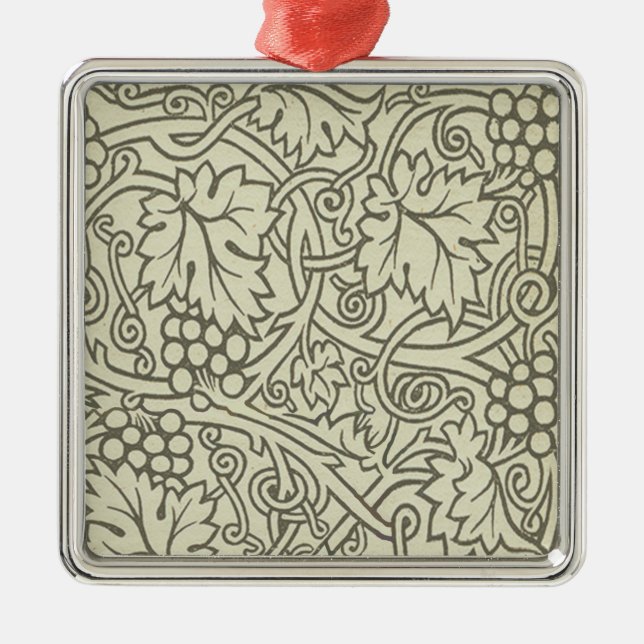 Adorno Metálico William Morris Grapevine Sage Wallpaper (Frente)