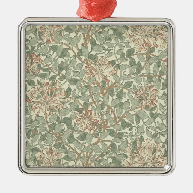 Adorno Metálico William Morris Honeysuckle Green Floral (Frente)