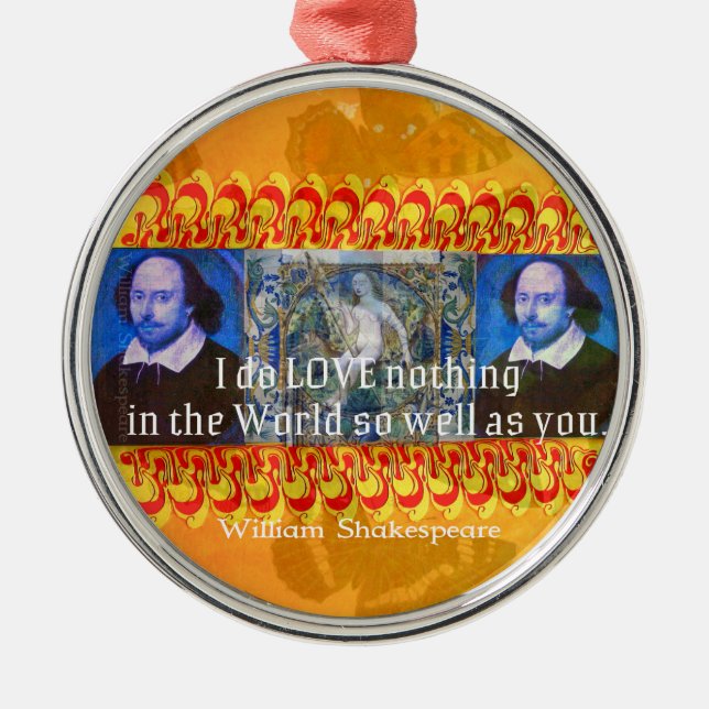 Adorno Metálico William Shakespeare Romantic Love Quote (Frente)