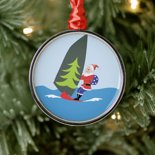 Adorno Metálico Windsurf Santa Ornament (Árbol)