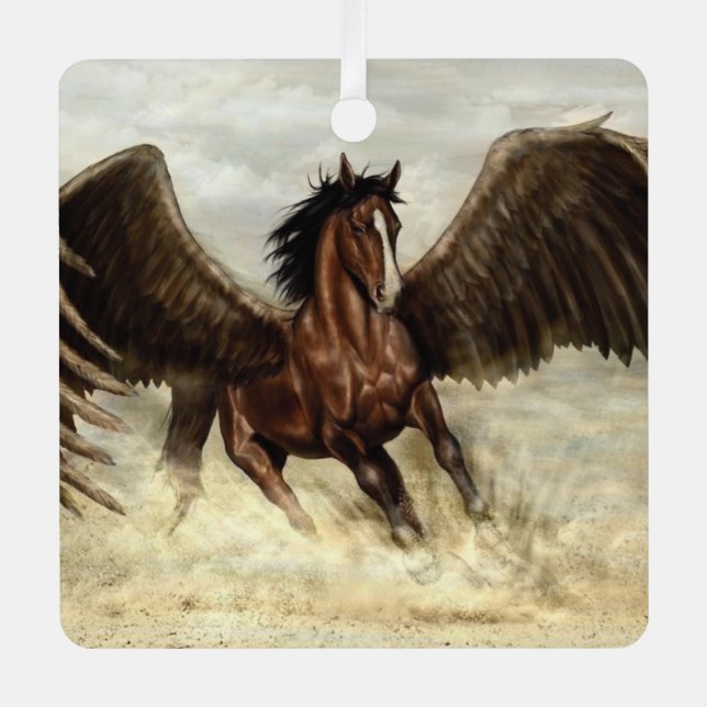 Adorno Metálico Winged Pegasus (Anverso)