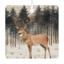 Winter Majesty Stag Winter Scene