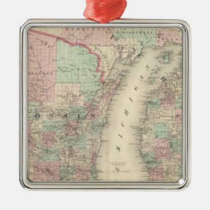 Adorno Metálico Wisconsin y Michigan