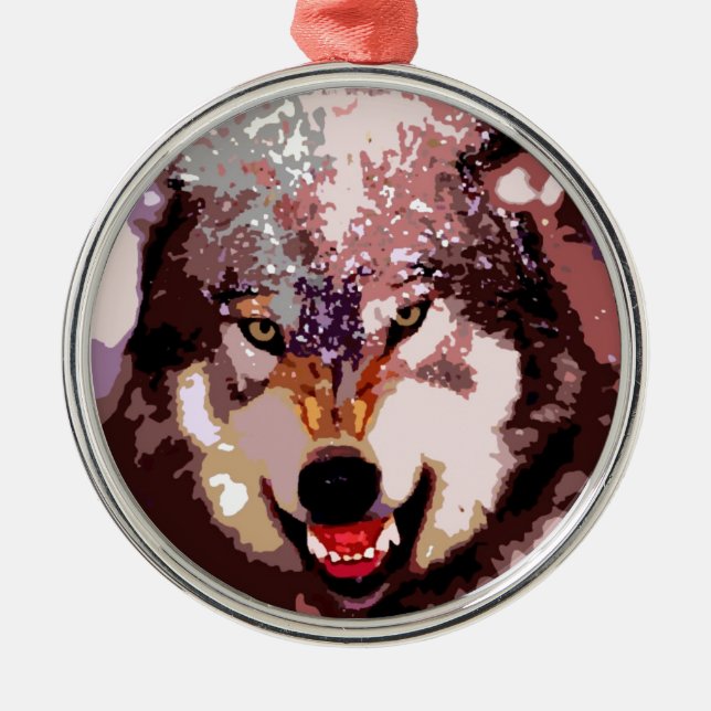 Adorno Metálico Wolf in Snow (Frente)