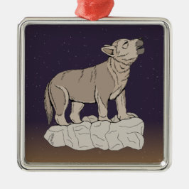 Adorno Metálico Wolf Pup Howling