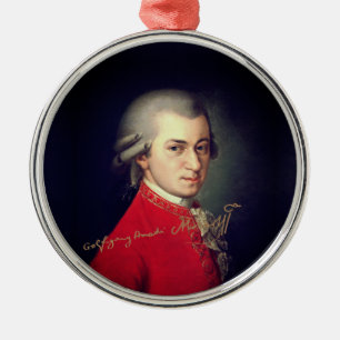 Adorno Metálico Wolfgang Amadeus Mozart con firma