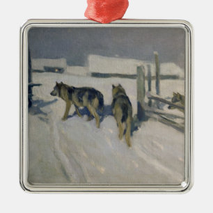 Adorno Metálico Wolfs, la noche del invierno, c.1910