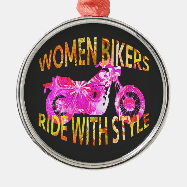 Adorno Metálico Women Bikers Ride With Style motorcycle batik (Frente)