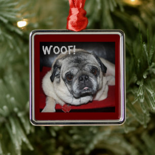 Adorno Metálico Woof, Pug Ornament