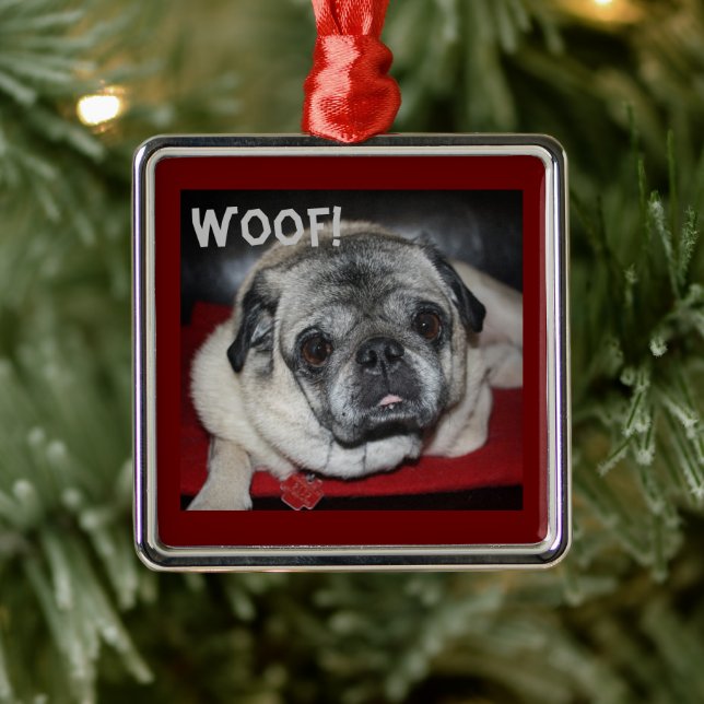 Adorno Metálico Woof, Pug Ornament (Árbol)