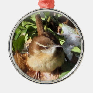 Adorno Metálico Wren de invierno