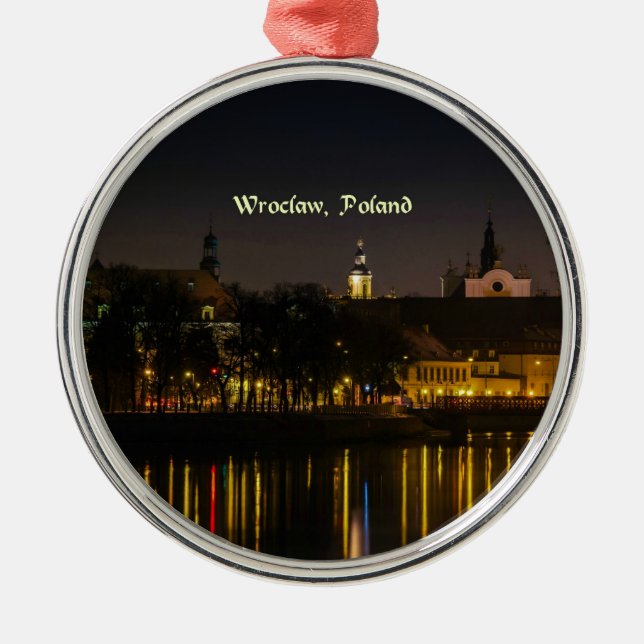 Adorno Metálico Wroclaw, fotografía del paisaje urbano de Polonia, (Frente)